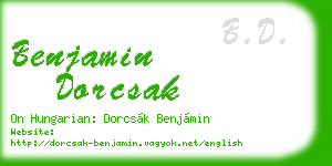 benjamin dorcsak business card