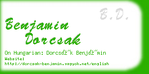 benjamin dorcsak business card